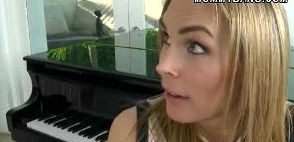  Teen Allie James caught licking her piano teachers cunt